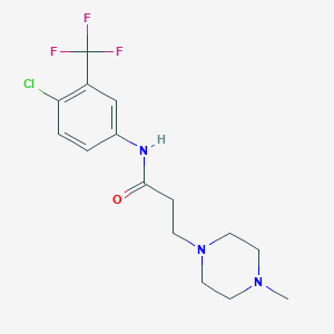 molecular formula C15H19ClF3N3O B4072222 N-[4-chloro-3-(trifluoromethyl)phenyl]-3-(4-methyl-1-piperazinyl)propanamide 