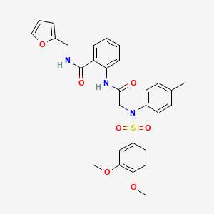 molecular formula C29H29N3O7S B4072225 2-{[N-[(3,4-dimethoxyphenyl)sulfonyl]-N-(4-methylphenyl)glycyl]amino}-N-(2-furylmethyl)benzamide 