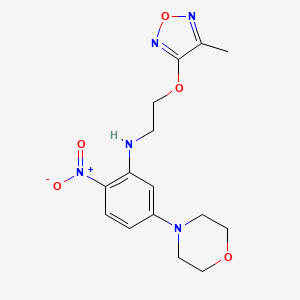 molecular formula C15H19N5O5 B4072238 N-{2-[(4-methyl-1,2,5-oxadiazol-3-yl)oxy]ethyl}-5-(4-morpholinyl)-2-nitroaniline 