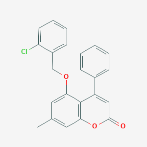 molecular formula C23H17ClO3 B407224 5-[(2-chlorobenzyl)oxy]-7-methyl-4-phenyl-2H-chromen-2-one CAS No. 307548-24-9