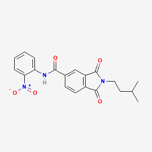 2-(3-methylbutyl)-N-(2-nitrophenyl)-1,3-dioxo-5-isoindolinecarboxamide