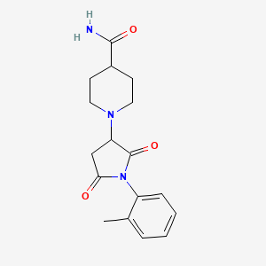 1-[1-(2-methylphenyl)-2,5-dioxo-3-pyrrolidinyl]-4-piperidinecarboxamide
