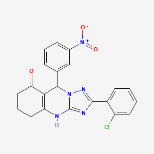 molecular formula C21H16ClN5O3 B4072270 2-(2-chlorophenyl)-9-(3-nitrophenyl)-5,6,7,9-tetrahydro[1,2,4]triazolo[5,1-b]quinazolin-8(4H)-one 