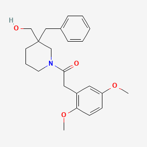 molecular formula C23H29NO4 B4072275 {3-benzyl-1-[(2,5-dimethoxyphenyl)acetyl]-3-piperidinyl}methanol 