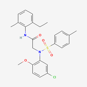 molecular formula C25H27ClN2O4S B4072280 N~2~-(5-chloro-2-methoxyphenyl)-N~1~-(2-ethyl-6-methylphenyl)-N~2~-[(4-methylphenyl)sulfonyl]glycinamide 
