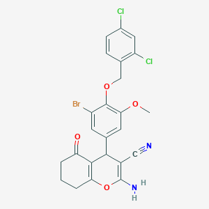 2-amino-4-{3-bromo-4-[(2,4-dichlorobenzyl)oxy]-5-methoxyphenyl}-5-oxo-5,6,7,8-tetrahydro-4H-chromene-3-carbonitrile