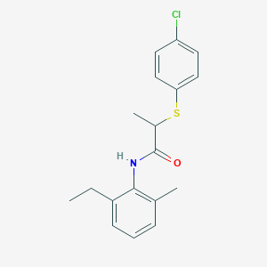 molecular formula C18H20ClNOS B4072303 2-[(4-chlorophenyl)thio]-N-(2-ethyl-6-methylphenyl)propanamide 