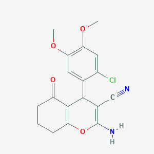 2-amino-4-(2-chloro-4,5-dimethoxyphenyl)-5-oxo-5,6,7,8-tetrahydro-4H-chromene-3-carbonitrile