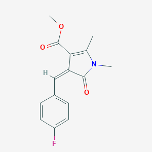 molecular formula C15H14FNO3 B407232 methyl 4-(4-fluorobenzylidene)-1,2-dimethyl-5-oxo-4,5-dihydro-1H-pyrrole-3-carboxylate 