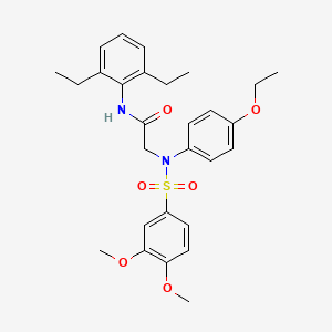 molecular formula C28H34N2O6S B4072331 N~1~-(2,6-diethylphenyl)-N~2~-[(3,4-dimethoxyphenyl)sulfonyl]-N~2~-(4-ethoxyphenyl)glycinamide 