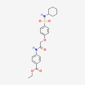 molecular formula C23H28N2O6S B4072345 ethyl 4-[({4-[(cyclohexylamino)sulfonyl]phenoxy}acetyl)amino]benzoate 