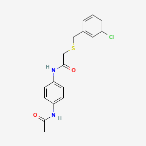 N-[4-(acetylamino)phenyl]-2-[(3-chlorobenzyl)thio]acetamide