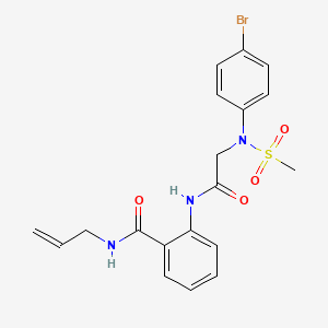 molecular formula C19H20BrN3O4S B4072377 N-allyl-2-{[N-(4-bromophenyl)-N-(methylsulfonyl)glycyl]amino}benzamide 
