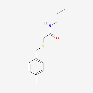 molecular formula C13H19NOS B4072387 2-[(4-methylbenzyl)thio]-N-propylacetamide 