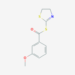 molecular formula C11H11NO2S2 B407239 3-Methoxy-thiobenzoic acid S-(4,5-dihydro-thiazol-2-yl) ester 