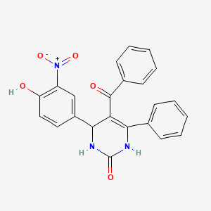 molecular formula C23H17N3O5 B4072395 5-benzoyl-4-(4-hydroxy-3-nitrophenyl)-6-phenyl-3,4-dihydro-2(1H)-pyrimidinone 