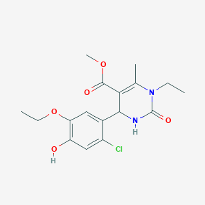 molecular formula C17H21ClN2O5 B4072400 methyl 4-(2-chloro-5-ethoxy-4-hydroxyphenyl)-1-ethyl-6-methyl-2-oxo-1,2,3,4-tetrahydro-5-pyrimidinecarboxylate 