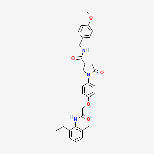 molecular formula C30H33N3O5 B4072422 1-(4-{2-[(2-ethyl-6-methylphenyl)amino]-2-oxoethoxy}phenyl)-N-(4-methoxybenzyl)-5-oxo-3-pyrrolidinecarboxamide 