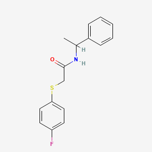 molecular formula C16H16FNOS B4072442 2-[(4-fluorophenyl)thio]-N-(1-phenylethyl)acetamide 