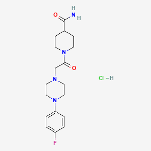 molecular formula C18H26ClFN4O2 B4072451 1-{[4-(4-fluorophenyl)-1-piperazinyl]acetyl}-4-piperidinecarboxamide hydrochloride 