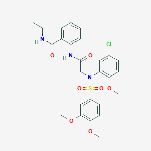 molecular formula C27H28ClN3O7S B4072476 N-allyl-2-({N-(5-chloro-2-methoxyphenyl)-N-[(3,4-dimethoxyphenyl)sulfonyl]glycyl}amino)benzamide 