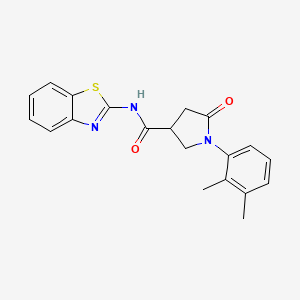 molecular formula C20H19N3O2S B4072484 N-1,3-benzothiazol-2-yl-1-(2,3-dimethylphenyl)-5-oxo-3-pyrrolidinecarboxamide 