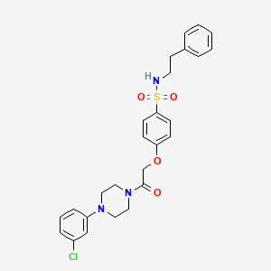 molecular formula C26H28ClN3O4S B4072498 4-{2-[4-(3-chlorophenyl)-1-piperazinyl]-2-oxoethoxy}-N-(2-phenylethyl)benzenesulfonamide 