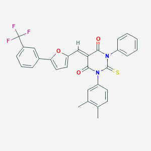 1-(3,4-dimethylphenyl)-3-phenyl-2-thioxo-5-({5-[3-(trifluoromethyl)phenyl]-2-furyl}methylene)dihydro-4,6(1H,5H)-pyrimidinedione