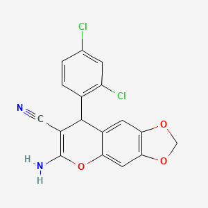 molecular formula C17H10Cl2N2O3 B4072516 6-amino-8-(2,4-dichlorophenyl)-8H-[1,3]dioxolo[4,5-g]chromene-7-carbonitrile 