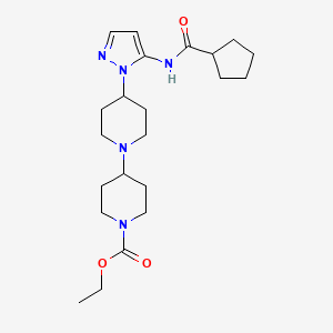 ethyl 4-{5-[(cyclopentylcarbonyl)amino]-1H-pyrazol-1-yl}-1,4'-bipiperidine-1'-carboxylate