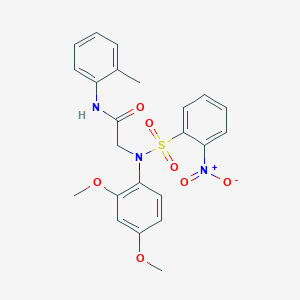 molecular formula C23H23N3O7S B407253 2-[({2-nitrophenyl}sulfonyl)-2,4-dimethoxyanilino]-N-(2-methylphenyl)acetamide 