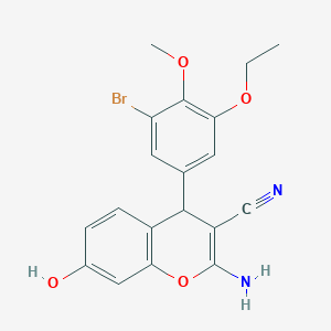 molecular formula C19H17BrN2O4 B4072542 2-amino-4-(3-bromo-5-ethoxy-4-methoxyphenyl)-7-hydroxy-4H-chromene-3-carbonitrile 