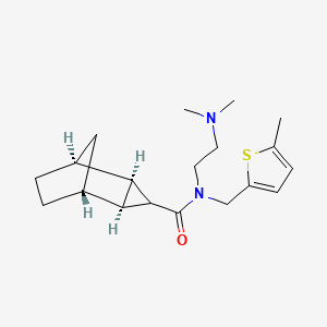 molecular formula C19H28N2OS B4072543 (1R*,2S*,4R*,5S*)-N-[2-(dimethylamino)ethyl]-N-[(5-methyl-2-thienyl)methyl]tricyclo[3.2.1.0~2,4~]octane-3-carboxamide 