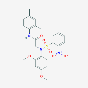 molecular formula C24H25N3O7S B407256 N-(2,4-dimethylphenyl)-2-[({2-nitrophenyl}sulfonyl)-2,4-dimethoxyanilino]acetamide 