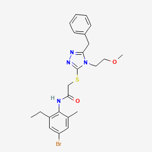 2-{[5-benzyl-4-(2-methoxyethyl)-4H-1,2,4-triazol-3-yl]thio}-N-(4-bromo-2-ethyl-6-methylphenyl)acetamide