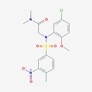 molecular formula C18H20ClN3O6S B4072608 N~2~-(5-chloro-2-methoxyphenyl)-N~1~,N~1~-dimethyl-N~2~-[(4-methyl-3-nitrophenyl)sulfonyl]glycinamide 