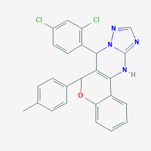 molecular formula C25H18Cl2N4O B407261 7-(2,4-dichlorophenyl)-6-(4-methylphenyl)-7,12-dihydro-6H-chromeno[4,3-d][1,2,4]triazolo[1,5-a]pyrimidine 