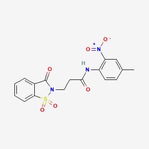 3-(1,1-dioxido-3-oxo-1,2-benzisothiazol-2(3H)-yl)-N-(4-methyl-2-nitrophenyl)propanamide