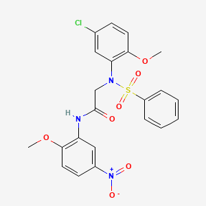 molecular formula C22H20ClN3O7S B4072642 N~2~-(5-chloro-2-methoxyphenyl)-N~1~-(2-methoxy-5-nitrophenyl)-N~2~-(phenylsulfonyl)glycinamide 