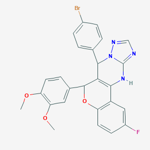 6-[3,4-bis(methyloxy)phenyl]-7-(4-bromophenyl)-2-fluoro-7,12-dihydro-6H-chromeno[4,3-d][1,2,4]triazolo[1,5-a]pyrimidine