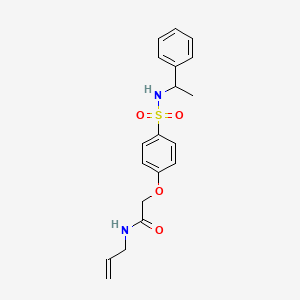 molecular formula C19H22N2O4S B4072670 N-allyl-2-(4-{[(1-phenylethyl)amino]sulfonyl}phenoxy)acetamide 