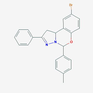 molecular formula C23H19BrN2O B407269 9-Bromo-5-(4-methylphenyl)-2-phenyl-1,10b-dihydropyrazolo[1,5-c][1,3]benzoxazine 