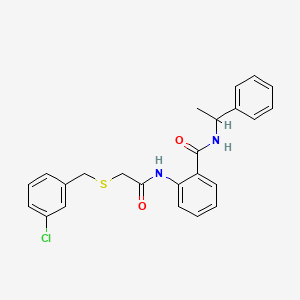 2-({[(3-chlorobenzyl)thio]acetyl}amino)-N-(1-phenylethyl)benzamide