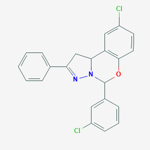 9-Chloro-5-(3-chlorophenyl)-2-phenyl-1,10b-dihydropyrazolo[1,5-c][1,3]benzoxazine