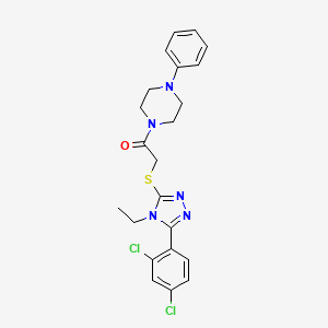 1-({[5-(2,4-dichlorophenyl)-4-ethyl-4H-1,2,4-triazol-3-yl]thio}acetyl)-4-phenylpiperazine