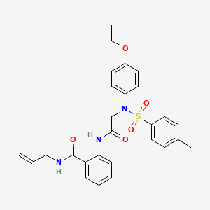 molecular formula C27H29N3O5S B4072783 N-allyl-2-({N-(4-ethoxyphenyl)-N-[(4-methylphenyl)sulfonyl]glycyl}amino)benzamide 