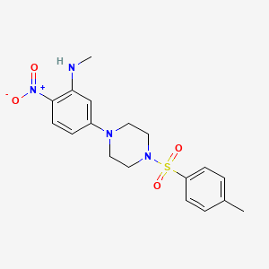 molecular formula C18H22N4O4S B4072792 N-methyl-5-{4-[(4-methylphenyl)sulfonyl]-1-piperazinyl}-2-nitroaniline 