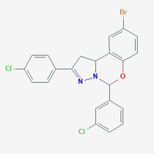 9-Bromo-5-(3-chlorophenyl)-2-(4-chlorophenyl)-1,10b-dihydropyrazolo[1,5-c][1,3]benzoxazine