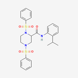 N-(2-isopropylphenyl)-1,4-bis(phenylsulfonyl)-2-piperazinecarboxamide