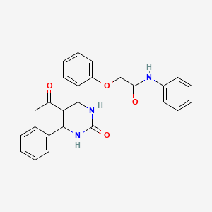 2-[2-(5-acetyl-2-oxo-6-phenyl-1,2,3,4-tetrahydro-4-pyrimidinyl)phenoxy]-N-phenylacetamide